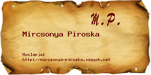 Mircsonya Piroska névjegykártya