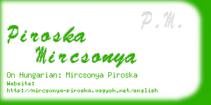 piroska mircsonya business card
